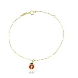 FACCO BRACCIALE  colore Giallo, smalto dipinto a mano da Maestri Orafi,?brevettato?e anallergico. Simbolo:  COCCINELLA "La fortuna arriva inaspettata"