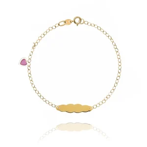 FACCO BRACCIALE  colore Giallo, smalto dipinto a mano da Maestri Orafi,?brevettato?e anallergico. Simbolo:  CUORE "La dolcezza racchiusa nel Cuore"