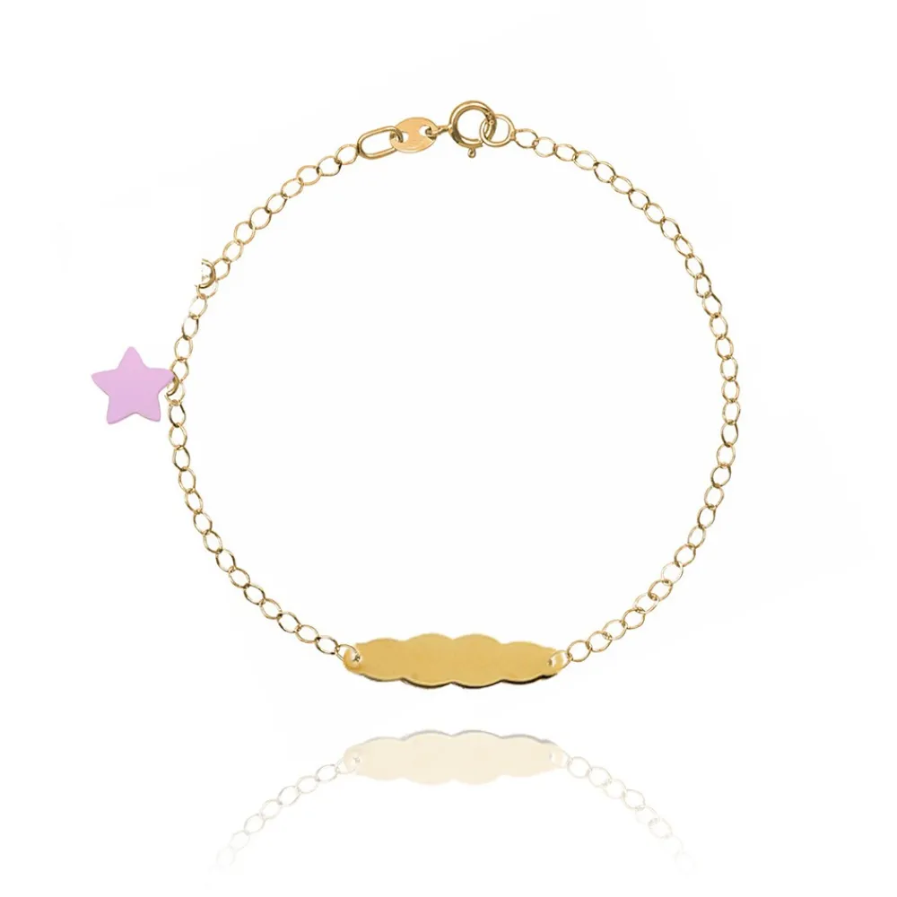 FACCO BRACCIALE  colore Giallo, smalto dipinto a mano da Maestri Orafi,?brevettato?e anallergico. Simbolo:  STELLA "La gioia illumina la Vita"