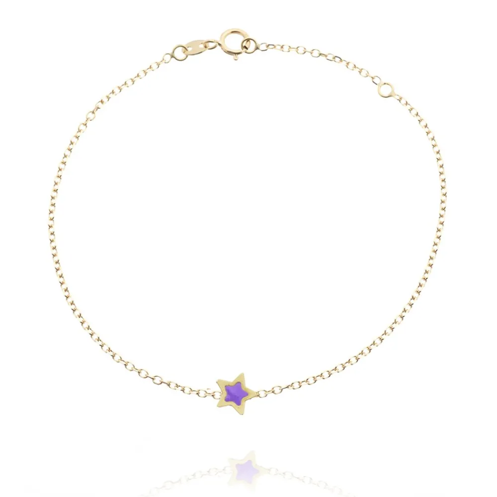 FACCO BRACCIALE  colore Giallo, smalto dipinto a mano da Maestri Orafi,?brevettato?e anallergico. Simbolo:  STELLA "La gioia radiante della Vita"