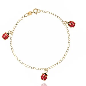 FACCO BRACCIALE  colore Giallo, smalto dipinto a mano da Maestri Orafi,?brevettato?e anallergico. Simbolo:  COCCINELLA "La fortuna arriva inaspettata"