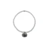 CHANTECLER Bracciale elastico con campanella riccio micro in argento e diamanti ref. 39022 L