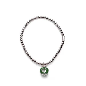 CHANTECLER Bracciale elastico con campanella micro in argento e smalto ref. 37924 L