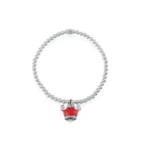 CHANTECLER Bracciale elastico con campanella granchio micro in argento smalto e diamanti ref. 39019 L
