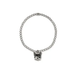 CHANTECLER Bracciale elastico con ciondolo cane micro in argento smalto e spinello ref. 38582 M