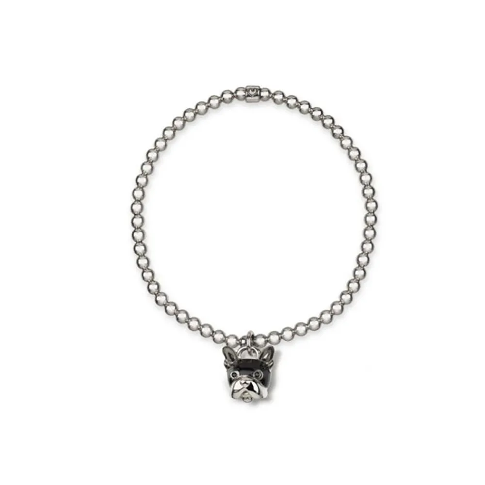 bracciale_elastico_con_ci_0.webp CHANTECLER Bracciale elastico con ciondolo cane micro in argento smalto e spinello ref. 38582 M