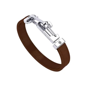 MONTBLANC BRACCIALE IN PELLE MARRONE ref. 12382263