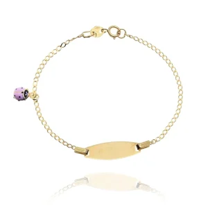 FACCO BRACCIALE  oro Giallo, smalto dipinto a mano da Maestri Orafi,?brevettato?e anallergico. Simbolo:  COCCINELLA "Porta la Fortuna sempre con te"