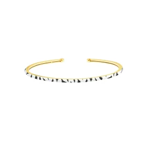 RUE DES MILLE BRACCIALE RIGIDO MANETTA – SMALTO ZEBRATO rif. BRJ-02-Z