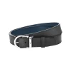 MONTBLANC CINTURA REVERSIBILE IN PELLE NERA E BLU ref. 128784