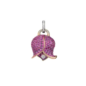 CHANTECLER Ciondolo boungaville grande in oro rosa e pietre ref. 41249