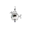 CHANTECLER Ciondolo campanella balena medio in argento smeraldo e zaffiro ref. 31118
