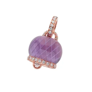 CHANTECLER Ciondolo campanella in oro diamanti e ametista ref.26910