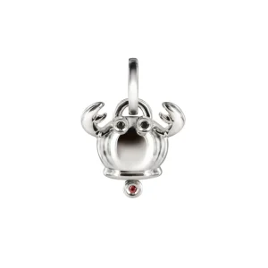 CHANTECLER Ciondolo campanella granchio medio in argento diamanti e zaffiro ref. 31119