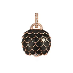 CHANTECLER Ciondolo campanella grande in oro diamanti e smalto ref. 40792