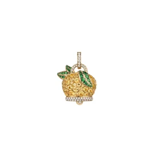 CHANTECLER Ciondolo campanella limone grande in oro e pietre ref. 40228