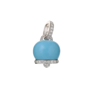 CHANTECLER Ciondolo campanella medio in oro diamanti e turchese ref. 26911