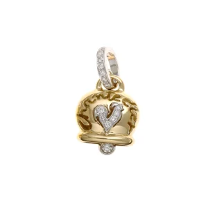 CHANTECLER Ciondolo campanella medio in oro e diamanti ref. 17423
