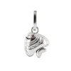 CHANTECLER Ciondolo campanella pesciolino medio in argento e rubino ref. 31239