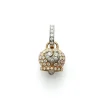 CHANTECLER Ciondolo Campanelle campanella piccola in oro rosa e diamanti bianchi, galletto in oro bianco e diamanti bianchi