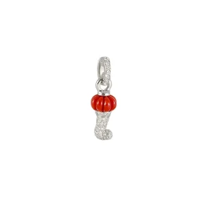 CHANTECLER Ciondolo corno in oro diamanti e corallo ref. 21731
