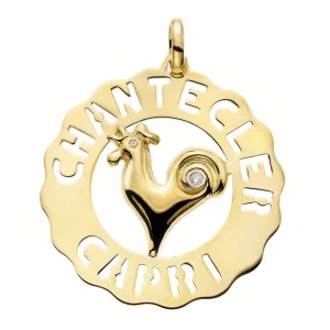 CHANTECLER Ciondolo gallo grande in oro e diamanti ref. 23203