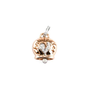 CHANTECLER Ciondolo grande in oro rosa, Diamanti e gallo in pavé di Diamanti