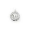 CHANTECLER Ciondolo grande logo Madame Clochette con gatto, in argento lucido e un Diamante
