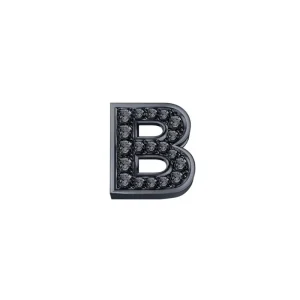 DONNA ORO CIONDOLO LETTERA B IN ORO BRUNITO E DIAMANTI NERI ref. DCHF7278B.003