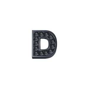 DONNA ORO CIONDOLO LETTERA D IN ORO BRUNITO E DIAMANTI NERI ref. DCHF7278D.002