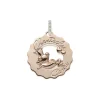 CHANTECLER Ciondolo logo piccolo principe ranocchio innamorato in oro rosa 9 Kt e Diamanti