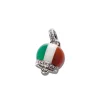 CHANTECLER Ciondolo medio in oro bianco, Diamanti e agata tricolore verde, bianca e rossa