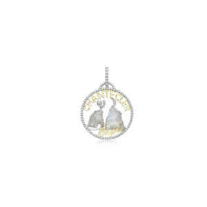 CHANTECLER Ciondolo Moonlight piccolo in oro bianco diamanti e labradorite ref. 40537