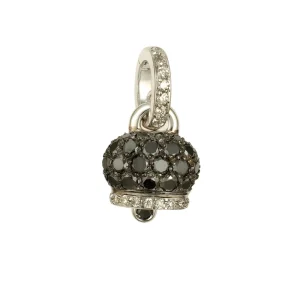 CHANTECLER Ciondolo piccolo in oro bianco, Diamanti e pavé di Diamanti neri
