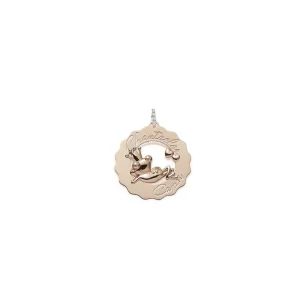 CHANTECLER CIONDOLO PRINCIPE RANOCCHIO INNAMORATO GRANDE IN ORO ROSA E DIAMANTI - LOGO ref. 38052