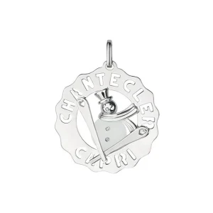 CHANTECLER Ciondolo pupazzo di neve in argento diamanti e cristallo di rocca ref. 33698