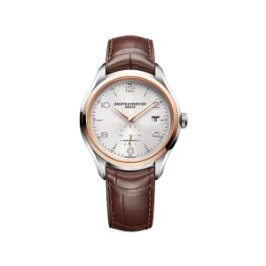 BAUME-MERCIER Clifton, orologio in acciaio e pelle.Uomo, automatico, forma rotonda, 41 mm.