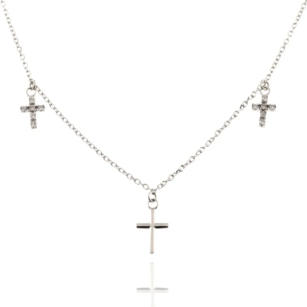 FACCO COLLANA  colore Bianco con zirconi Simbolo:  CREDO  "Gli autentici valori della vita"