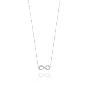 FACCO COLLANA  colore Bianco con zirconi Simbolo:  INFINITO "Il sentimento che non conosce fine"