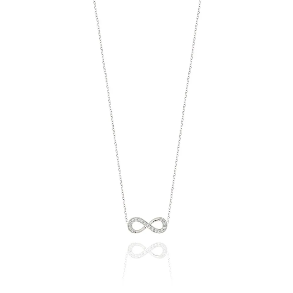 FACCO COLLANA  colore Bianco con zirconi Simbolo:  INFINITO "Il sentimento che non conosce fine"