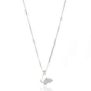 FACCO COLLANA  colore Bianco con zirconi Simbolo:  FARFALLA "Per chi vive con gioia"