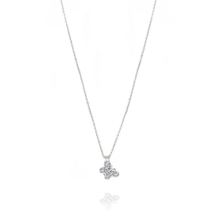 FACCO COLLANA  colore Bianco con zirconi Simbolo:  FARFALLA "Per chi vive con gioia"
