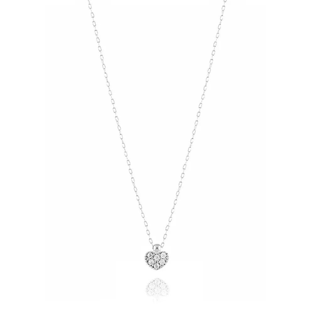FACCO COLLANA  colore Bianco con zirconi Simbolo:  CUORE "La tenerezza racchiusa nel Cuore"