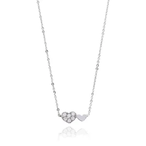 FACCO COLLANA  colore Bianco con zirconi Simbolo:  CUORE "I sentimenti raccontati dall?Anima"