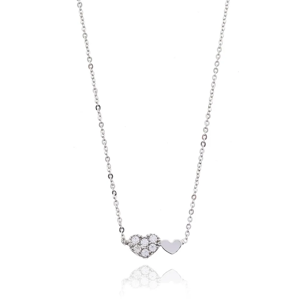 FACCO COLLANA  colore Bianco con zirconi Simbolo:  CUORE "I sentimenti raccontati dall?Anima"
