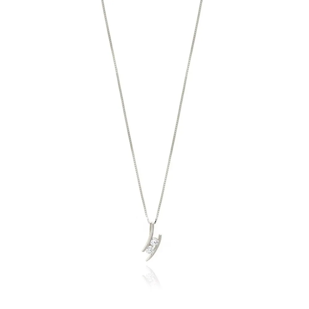 FACCO COLLANA  colore Bianco con zirconi Simbolo:  LUCE "Risplende negli occhi di chi ? felice"