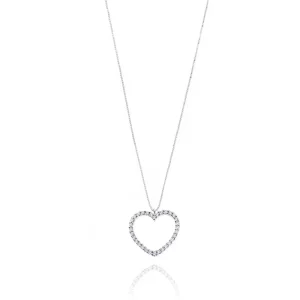 FACCO COLLANA  colore Bianco con zirconi Simbolo:  CUORE "I sentimenti raccontati dall?Anima"