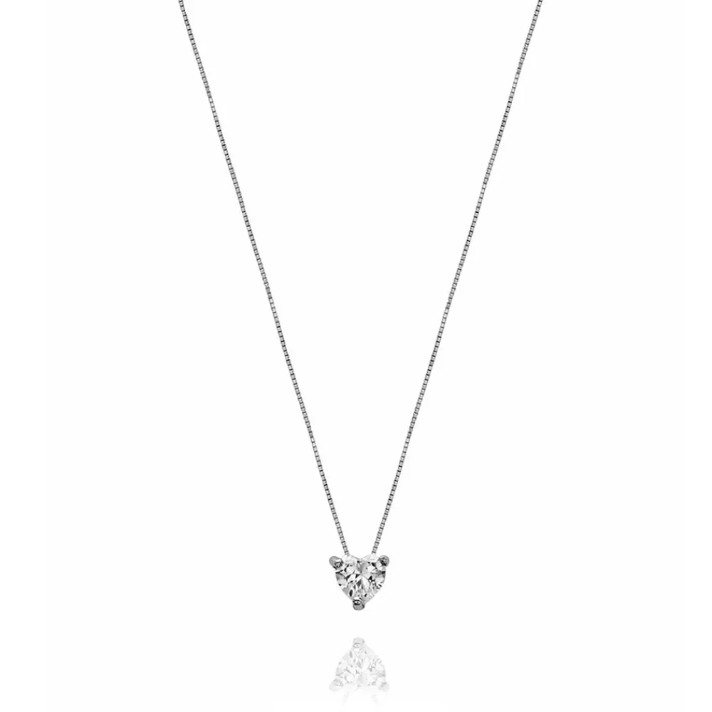 FACCO COLLANA  colore Bianco con zirconi Simbolo:  CUORE "I sentimenti raccontati dall?Anima"