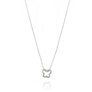 FACCO COLLANA  colore Bianco con zirconi Simbolo:  FARFALLA "Per chi vive con gioia"