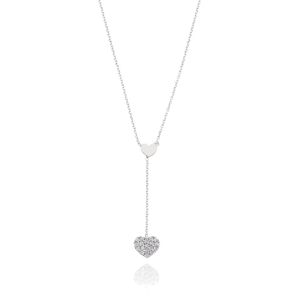 FACCO COLLANA  colore Bianco con zirconi Simbolo:  CUORE "I sentimenti raccontati dall?Anima"